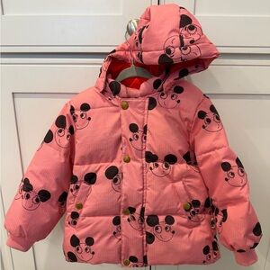 MINI RODINI Pink Puffer Jacket size 2/3 in good condition.